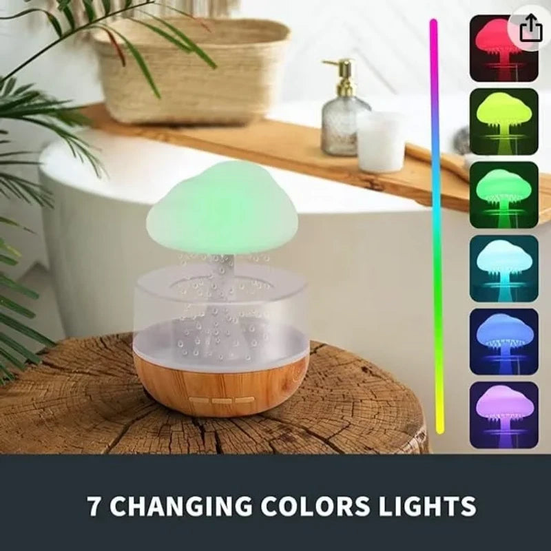 Rain Cloud Humidifier Water Drip, Essential Oil Diffuser with multi-Colors LED Lights - Ponno Mela