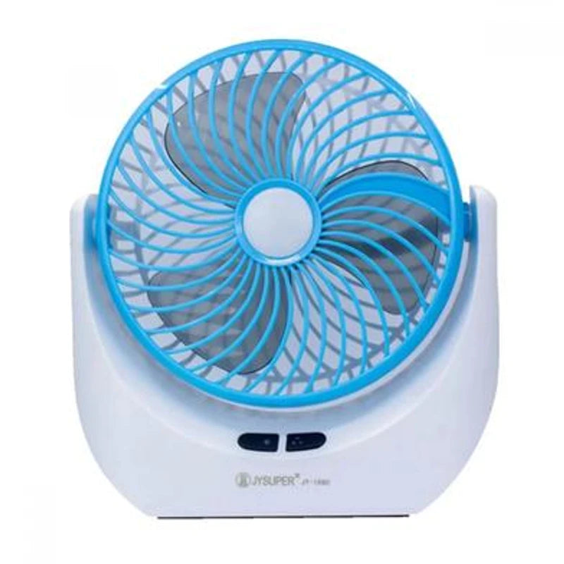 JY-Super Rechargeable Mini Table Fan with Spotlight & 2400mAh Battery - Portable USB Desk Fan - Ponno Mela